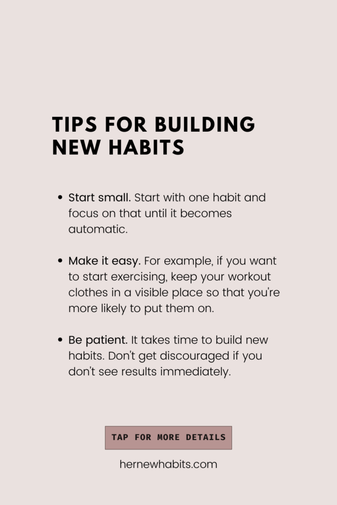 Image with simple tips to build new habits